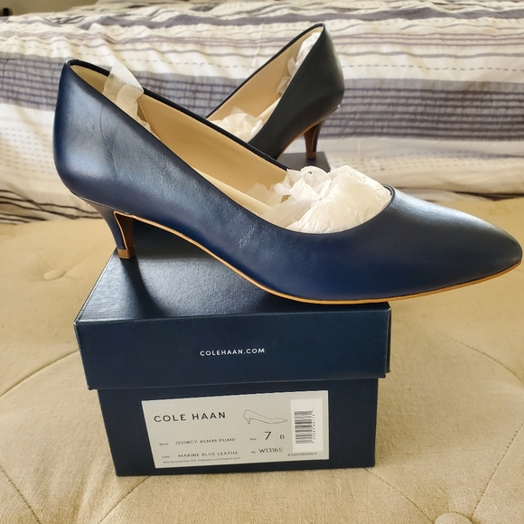 Cole Haan Quincy 45 mm pump 9.5 7.5 marine blue - Picture 8 of 10
